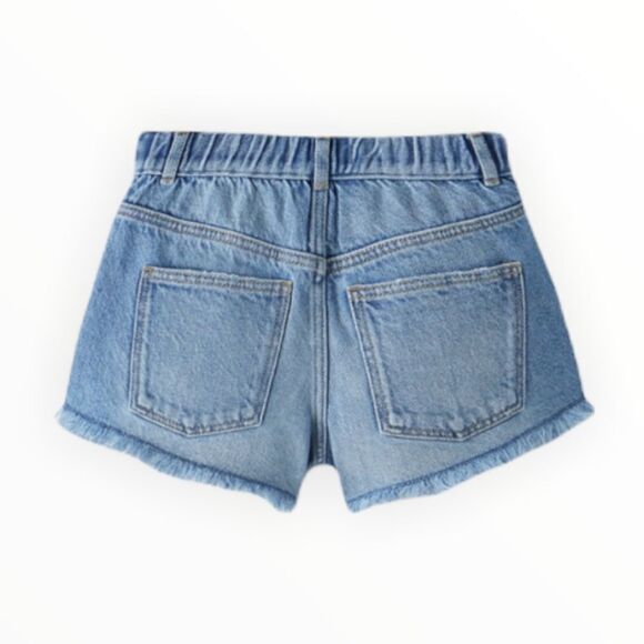 ZARA Kids | Blue | HIGH WAIST DAMAGED DENIM SHORTS - Picture 3 of 8